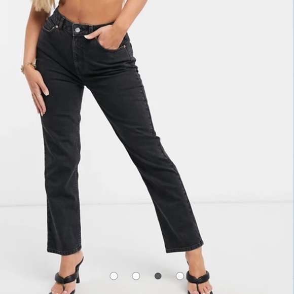 ASOS high rise stretch 'slim' straight leg jeans - Picture 7 of 9